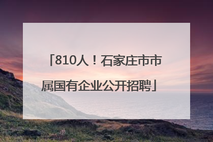 810人！石家庄市市属国有企业公开招聘